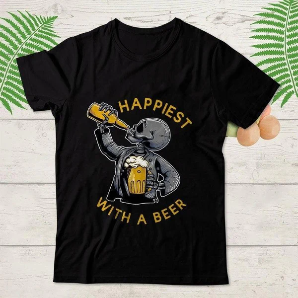VinoVogue Happiest With A Beer T-Shirt